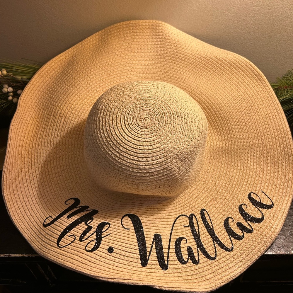 Personalized Sun Hat - Mrs. Wallace - Never worn!